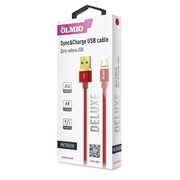 USB кабель OLMIO Deluxe USB 2.0 -Type-C 1m Red фото