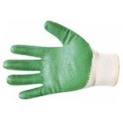 Перчатки одинарные обливные зеленые