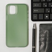 Чехол LuazON для телефона iPhone 12/12 Pro, пластиковый, тонкий, прозрачный зеленый фотография