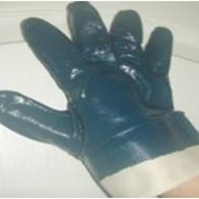 Перчатка маслобензостойкая МБС синяя с твердым манжетом (ИНТЕРТУЛ)