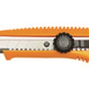 Нож с выдвижным лезвием усиленный 18 мм бытовой пластиковый корпус фиксатор SKRAB 26823 фотография