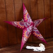Светильник бумажный 'Звезда' 1х25Вт Е14 разноцветный-2 60х55х24 см фото