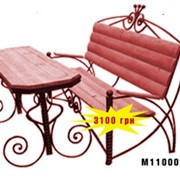 Кованая скамейка со столиком М110008 фото