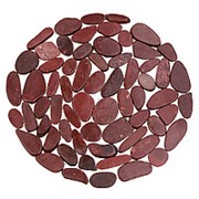 Каменная мозаика MS00-2M ГАЛЬКА красная НА КРУГЕ фото