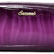 Фиолетовая женская кожаная косметичка-кошелек фото