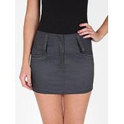 Стильная короткая юбка “Самба“ (Темно серая) (Размер одежды: 44 размер (Size M)) фото