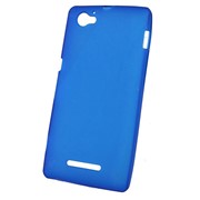 Чехол силиконовый матовый для Sony xperia M синий фото