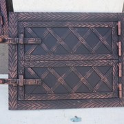 Дверца печная (верх+низ) метал+ковка (елка) фото