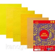 Фетр, пористая резина deVENTE Набор цветного фетра А4 5л. 5цв. жёлтая гамма, 2мм фотография