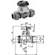 Мембранный клапан тип 314, PVC-U С раструбами для клеевого соединения, метрическими