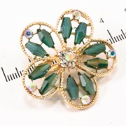Брошь ''Бабочка — цветочек'' со стеклянными бусинками, (3 см) 222147(2) фото