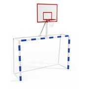 Ворота с баскетбольным щитом из фанеры Glav с удлиненными штангами и стаканами 7.103-2 фото