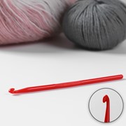 Крючок для вязания, d 5 мм, 14 см, цвет красный фото