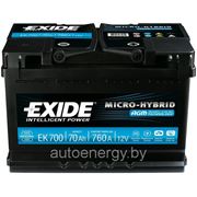 Автомобильный аккумулятор EXIDE MICRO-HYBRID EK700 (70 А/ч) купить акб с доставкой фото