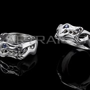 Кольцо “Белый Волк“ - эксклюзивное ювелирное украшение, авторская работа фото