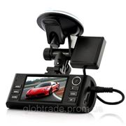 HD Dual-Камеры Автомобиля DVR - GPS-Logger, G-Sensor, приборы Ночного Видения, Выход HDMI, 4x Zoom
