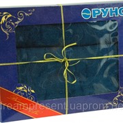 Набор махровых полотенец синего цвета фото