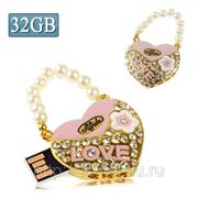 USB Flash накопитель - Бриллиантовая сумочка LOVE (32 GB) фото