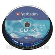 Диск CD-R 700Mb Verbatim 52x, Cake Box, 10шт фотография