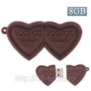 USB Flash накопитель - Двойное шоколадное сердце (8 GB) фото