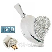 USB Flash накопитель - Серебряное бриллиантовое сердце (16 GB) фото