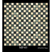 Мраморная мозаика.Плитка полированная МР-03(Шахматка бежево-зеленая).Размер:305х305х7,5мм фотография