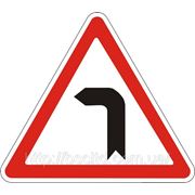 Предупреждающие знаки — Опасный поворот налево1.2, дорожные знаки фото