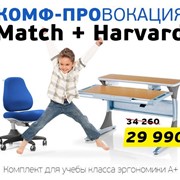 Комплект растущей мебели - эргономичное кресло Match Chair + парта трансформер ГАРВАРД фото