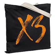Холщовая сумка «ХЗ» с внутренним карманом, черная с оранжевым фото