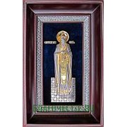 Ялтинская церковная мастерская Олег, святой благоверный князь, ростовая серебряная икона с золочением в киоте Высота иконы 29 см