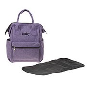 Сумка-рюкзак для хранения вещей малыша, с ковриком для пеленания, цвет фиолетовый