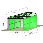 Навес для автомобиля с покрытием из поликарбоната НП-11 3000х4000х2100 мм