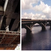 Ремонт железобетонной арочной части моста (снизу). фото