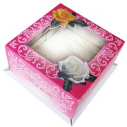 Коробка полноцветная печать для тортов с окном 20х20х10см фото