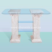 Журнальный стеклянный столик Полка римская фото