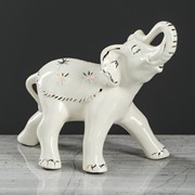Статуэтка “Слон“, белая, гламур, керамика, 19 см фото
