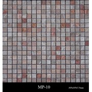 Мраморная мозаика.Плитка полированная МР-10(Розовая-Верде Альпи).Размер:305х305х7,5мм