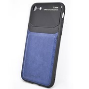Кожаный чехол для iPhone 8 синий фото