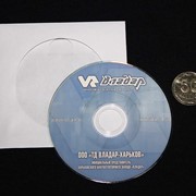 MiniCD диск в бумажном конверте с прозрачным окном