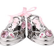 Миниатюра “Baby туфельки“ с розовыми кристаллами фото