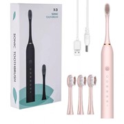 Звуковая зубная щетка Sonic Toothbrush Smarter X-3, розовая фото