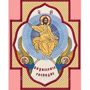 Икона в кресте “Вознесение Господа“- дизайн для машинной вышивки фото