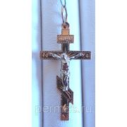 Крест православный золото 585 пр, с алмазной огранкой металла. фото