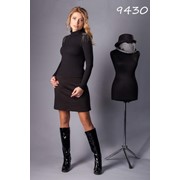 9430-Модное черное платье, полуприталенного силуэта фото