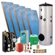 Комплект системи сонячних колекторів SOLVER FLAT AQUA DUO призначений для підігріву води для побутових потреб. фото
