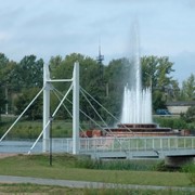 Пешеходный мост в парке культуры и отдыха г.Дубна