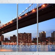 Модульна картина на полотні Манхеттен. Вечерній міст код КМ100200(200)-084 фотография