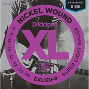 Струны для электрогитары D'Addario EXL120-8 Nickel Wound, Super Light, 9-65 фото