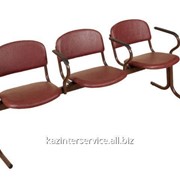 Блок стульев, 3-х мест. с подлок., откидные сидения, ткань, кожа фото