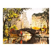 Роспись по холсту «Городской парк» по номерам с красками по3 мл+ кисти+инстр-я+крепёж, 30×40 см фото